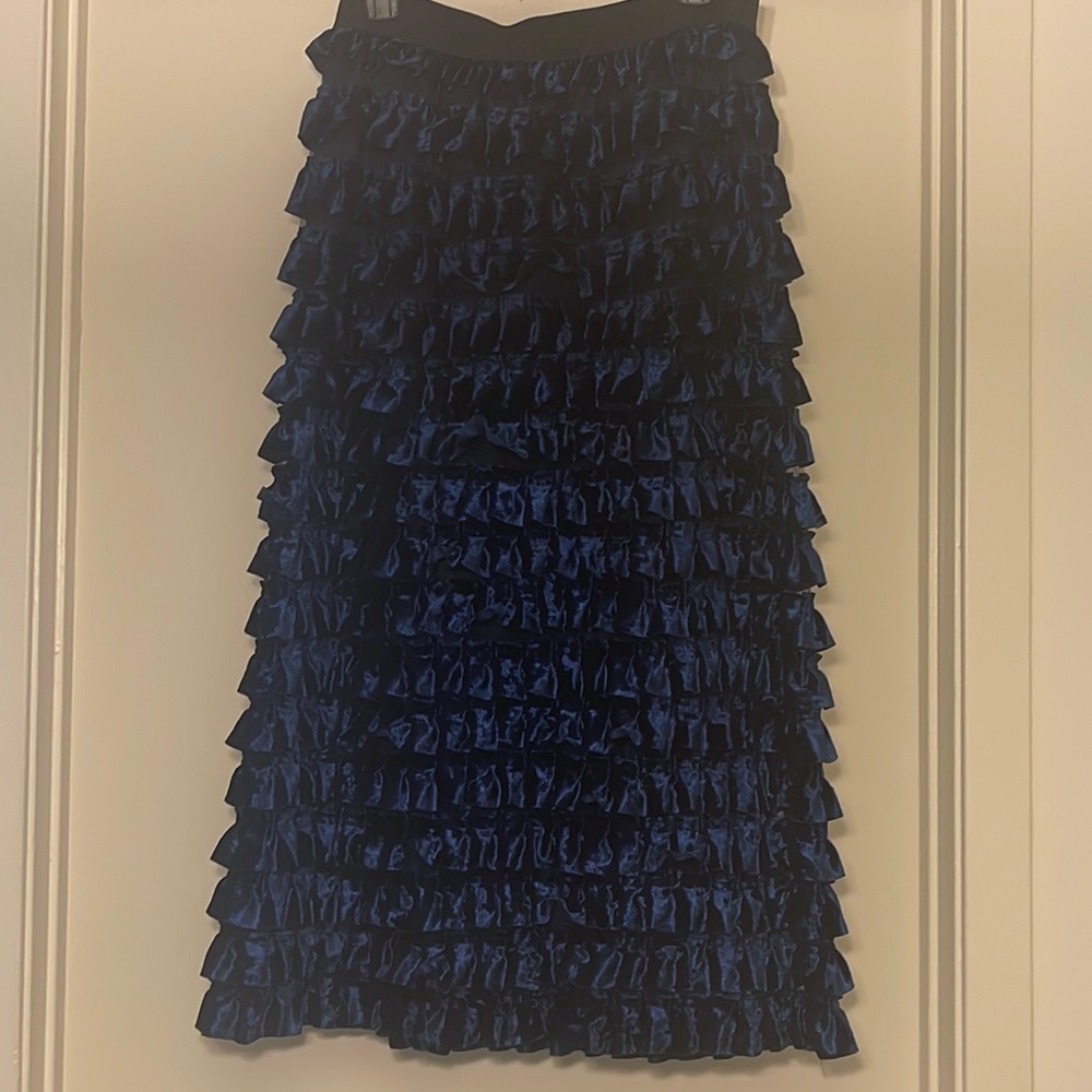 Navy Velvet Skirt